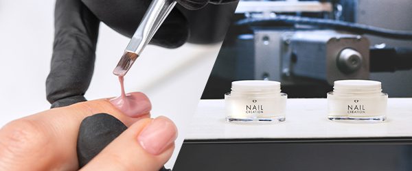UV gel on nail and nail jar with Nail Creation