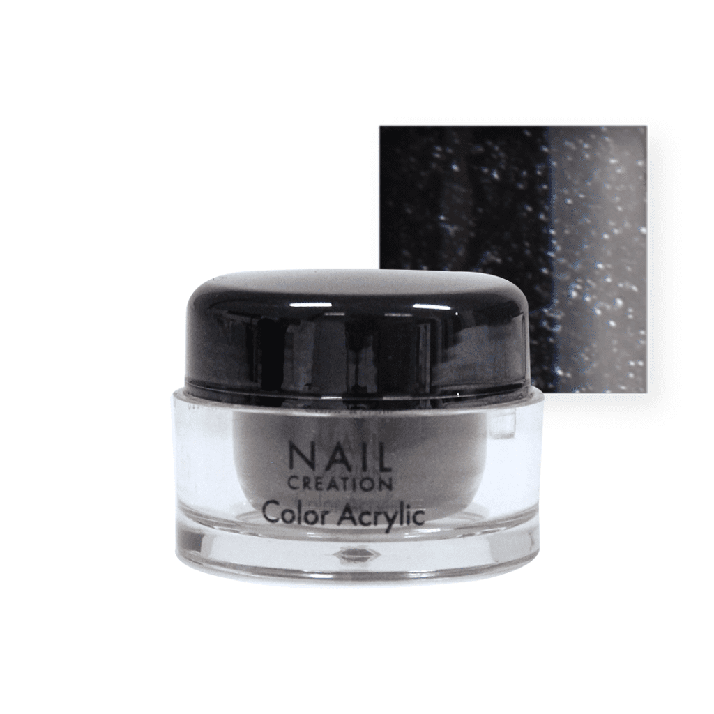 Color Acrylic Powder Black Heart Metallic Nail Creation