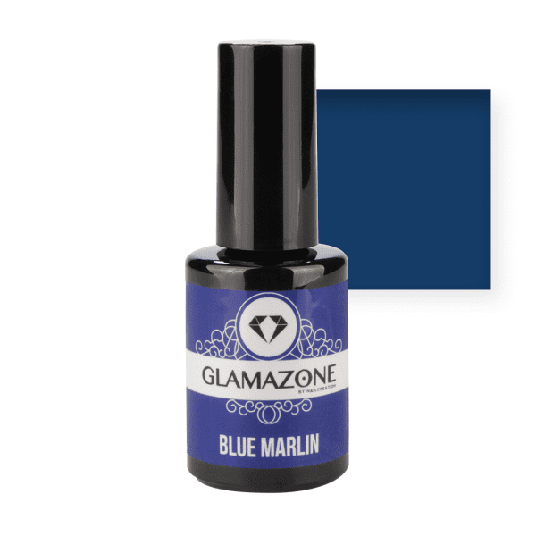 Nail Creation gel polish bottle with dark blue square