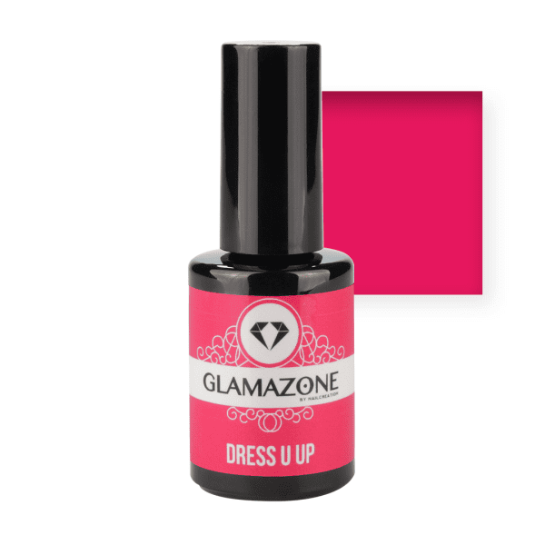 Glamazone gel polish bottle with Mid red square