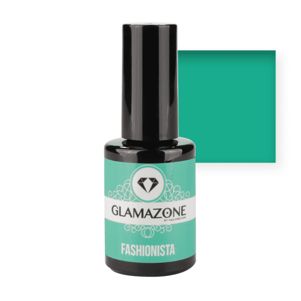 Glamazone gel polish bottle with mint green square