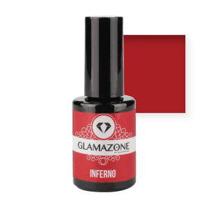 Glamazone gel polish bottle with red square