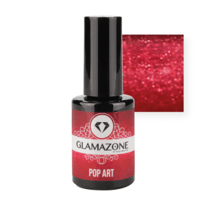 Nail Creation gel polish bottle with dark red square