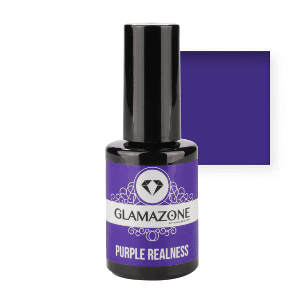Nail Creation gel polish bottle with Bright purple square