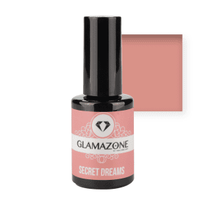 Glamazone gel polish bottle with pink square