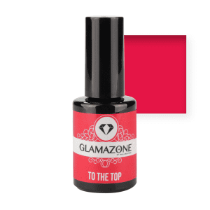 Nail Creation gel polish bottle with light red square