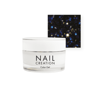 Nail Creation pot with glitter gel and navy blue square