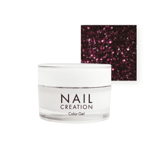 Nail Creation pot with glitter gel and pink/purple square