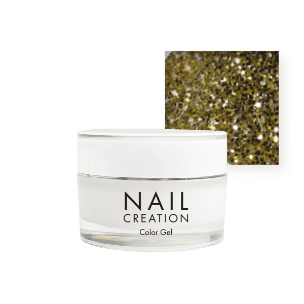 Nail Creation pot with glitter gel and golden square