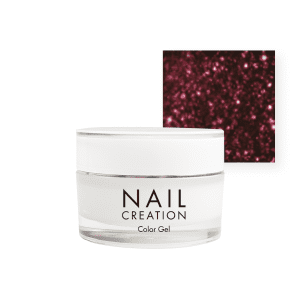 Nail Creation pot with glitter gel and dark red square