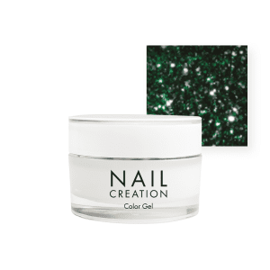 Nail Creation pot with glitter gel and green square