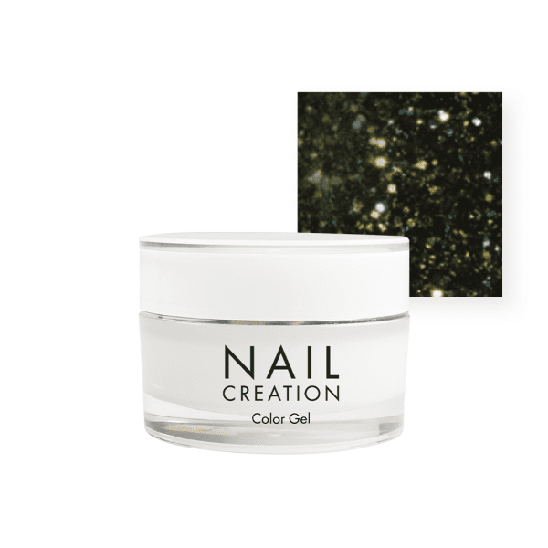 Nail Creation pot with glitter gel and copper square