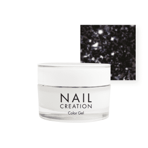 Nail Creation pot with glitter gel and metallic silver square