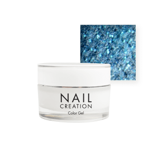 Nail Creation pot with glitter gel and blue square