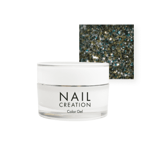 Nail Creation pot with glitter gel and silver square