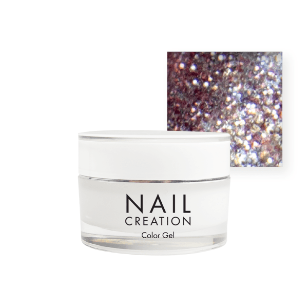 Nail Creation pot with glitter gel and brown square
