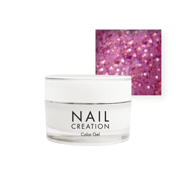 Nail Creation pot with glitter gel and red square