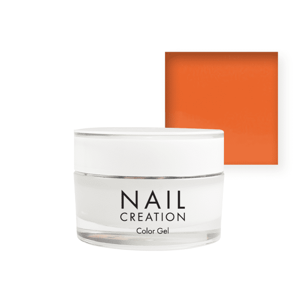 Nail Creation pot with color gel and orange sample square