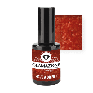 red-orange with glitter gel polish glamazone